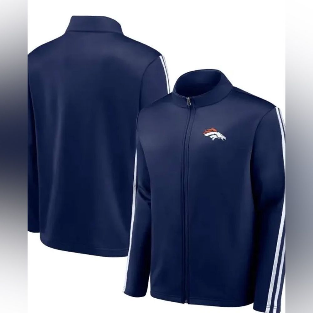 NFL Denver Broncos Navy Full Zip Up Size Medium Team Apparel